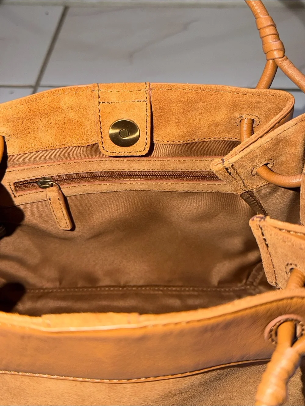 Genuine Suede Shoulder Bag – New with Tags - Picture 7 of 11